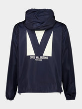 Valentino Garavani Blue Chez Valentino Nylon Hooded Windbreaker