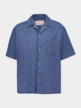 Valentino Garavani Denim Blue Bowling Shirt