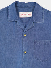 Valentino Garavani Denim Blue Bowling Shirt