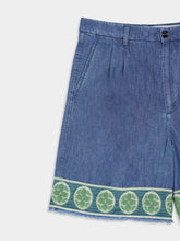 Valentino Garavani Denim Bermuda Shorts with Jacquard Hem