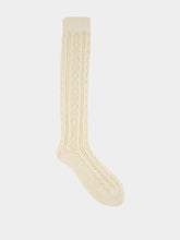Valentino Garavani Butter Perforated Cotton Socks with VLogo