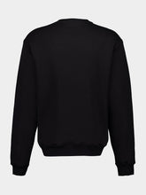 Valentino Garavani Black Cotton Crewneck Sweatshirt with Chez Valentino Patch