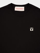 Valentino Garavani Black Cotton Crewneck Sweatshirt with Chez Valentino Patch