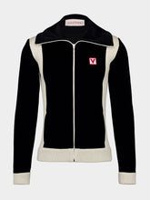 Valentino Garavani Black High-Neck Chenille Sweatshirt