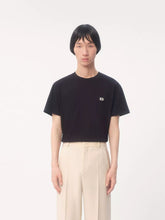 Valentino Garavani Black Cotton T-Shirt with VLogo Patch