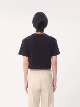 Valentino Garavani Black Cotton T-Shirt with VLogo Patch