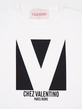 Valentino Garavani Ivory Cotton T-Shirt with Chez Valentino Print