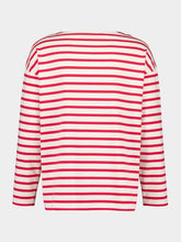Valentino Garavani Ivory and Red Striped Cotton Jersey Long-Sleeved Top