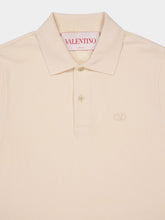 Valentino Garavani Ivory Cotton Polo with VLogo Embroidery