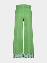 Valentino Garavani Laurel Velvet Trousers with Jacquard Hems