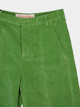 Valentino Garavani Laurel Velvet Trousers with Jacquard Hems