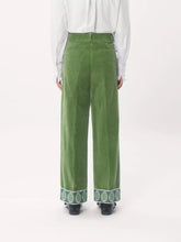 Valentino Garavani Laurel Velvet Trousers with Jacquard Hems