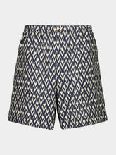 Valentino Garavani Navy and Cream Linen Bermuda Shorts