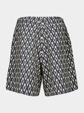 Valentino Garavani Navy and Cream Linen Bermuda Shorts