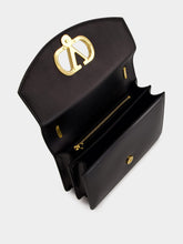 Valentino Garavani Black Vain Shoulder Bag in Shiny Calfskin