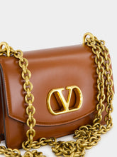 Valentino Garavani Dark Brandy Small Leather Shoulder Bag