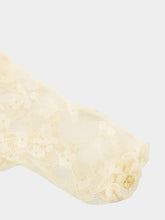 Valentino Garavani VLogo Signature Lace Gloves in Butter Gold