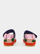 Valentino Garavani Red Lake Powell Sandal with Grape Embroidery