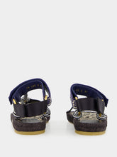 Valentino Garavani Black Lake Powell Sandal with Grape Embroidery