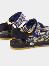 Valentino Garavani Black Lake Powell Sandal with Grape Embroidery