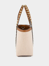 Valentino Garavani Natural Rockstud Canvas Tote Bag