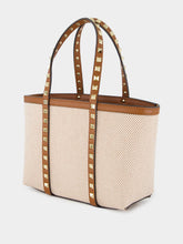 Valentino Garavani Natural Rockstud Canvas Tote Bag