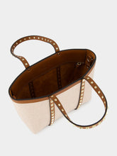Valentino Garavani Natural Rockstud Canvas Tote Bag