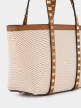 Valentino Garavani Natural Rockstud Canvas Tote Bag