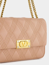 Beige Quilted Nappa Leather Shoulder Bag | PDP - Fashion Clinic