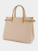 Valentino Garavani Natural and Tobacco Canvas Shopping Bag