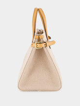 Natural and Tobacco Antibes Small Canvas Shopping Bag | PDP - Fashion Clinic