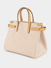 Natural and Tobacco Antibes Small Canvas Shopping Bag | PDP - Fashion Clinic