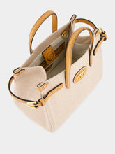 Natural and Tobacco Antibes Small Canvas Shopping Bag | PDP - Fashion Clinic