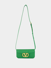 Valentino Garavani Green Loco Moiré Clutch with Jewel Logo