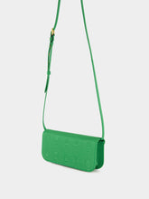Valentino Garavani Green Loco Moiré Clutch with Jewel Logo