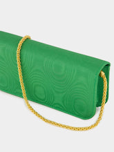 Valentino Garavani Green Loco Moiré Clutch with Jewel Logo