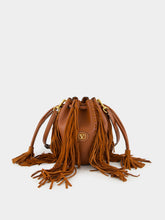 Valentino Garavani Deep Caramel Fringed Leather Small Shoulder Bag