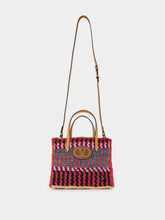 Valentino Garavani Small Crochet Raffia Tote Bag with VLogo
