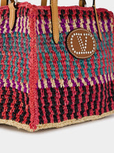 Valentino Garavani Small Crochet Raffia Tote Bag with VLogo