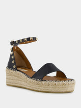 Valentino Garavani Black Rockstud Platform Espadrilles