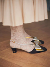 Valentino Garavani Black and Silver Bowow Slingback Pumps in Moiré Fabric