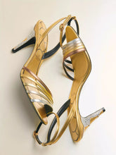 Valentino Garavani Gold Ladycrush Sandal with Crystals