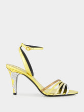 Valentino Garavani Gold Ladycrush Sandal with Crystals