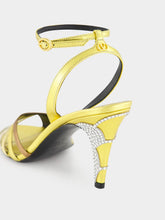 Valentino Garavani Gold Ladycrush Sandal with Crystals