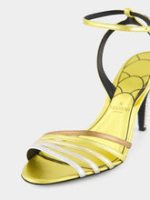 Valentino Garavani Gold Ladycrush Sandal with Crystals