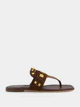 Valentino Garavani Brown VG Plaster Caster Thong Sandals