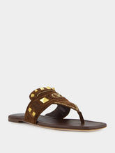 Valentino Garavani Brown VG Plaster Caster Thong Sandals