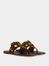 Valentino Garavani Brown VG Plaster Caster Thong Sandals