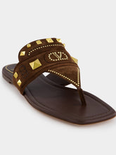 Valentino Garavani Brown VG Plaster Caster Thong Sandals