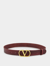 Valentino Garavani VLogo Signature Belt in Dark Aubergine